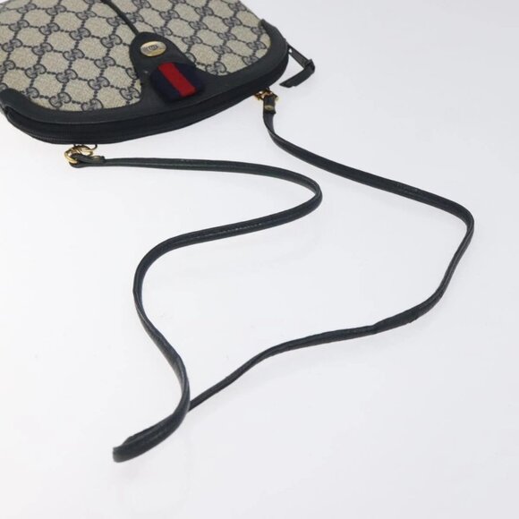 GUCCI GG Supreme Sherry Line Shoulder Bag PVC Navy Gold 68 02 047 Auth ep9524 - Picture 9 of 16